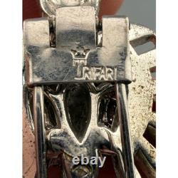 Vintage Trifari Bird Fur Clip Sterling Silver Alfred Philippe Rhinestones