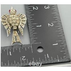 Vintage Trifari Bird Fur Clip Sterling Silver Alfred Philippe Rhinestones