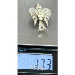 Vintage Trifari Bird Fur Clip Sterling Silver Alfred Philippe Rhinestones