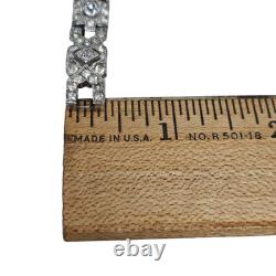 Vintage Trifari Bracelet Rhodium Plate Alfred Philippe Art Deco Rhinestone