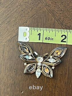 Vintage Trifari Butterfly Brooch Patent Pending Alfred Philippe Gold Tone As-Is