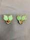 Vintage Trifari Crown Alfred Philippe Green Tullips Earrings. FAST SHIPPING