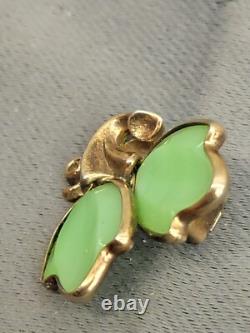 Vintage Trifari Crown Alfred Philippe Green Tullips Earrings. FAST SHIPPING