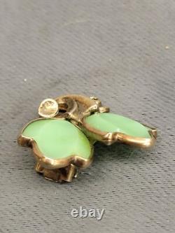 Vintage Trifari Crown Alfred Philippe Green Tullips Earrings. FAST SHIPPING