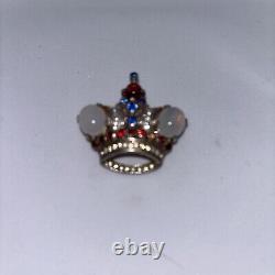 Vintage Trifari Crown Brooch by Alfred Philippe Pat. 137542