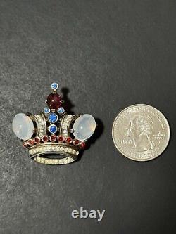 Vintage Trifari Crown Brooch by Alfred Philippe Pat. 137542