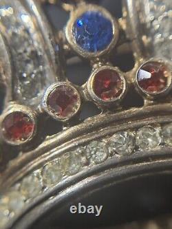 Vintage Trifari Crown Brooch by Alfred Philippe Pat. 137542