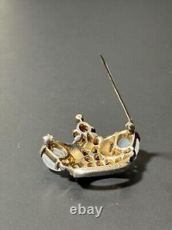 Vintage Trifari Crown Brooch by Alfred Philippe Pat. 137542