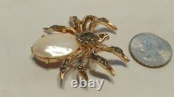 Vintage Trifari Fantasia SPIDER BROOCH PIN Mother of Pearl Alfred Philippe