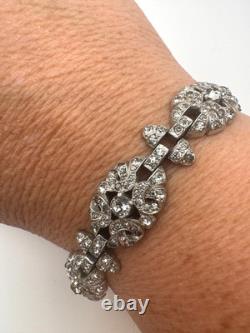 Vintage Trifari KTF Bracelet Alfred Philippe Rhinestone Art Deco Link