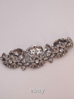 Vintage Trifari KTF Bracelet Alfred Philippe Rhinestone Art Deco Link