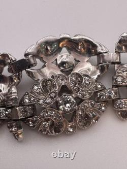 Vintage Trifari KTF Bracelet Alfred Philippe Rhinestone Art Deco Link