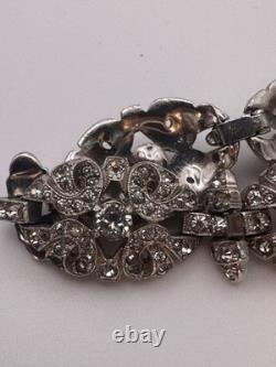 Vintage Trifari KTF Bracelet Alfred Philippe Rhinestone Art Deco Link