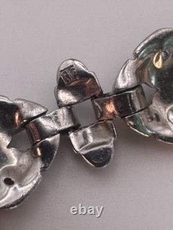 Vintage Trifari KTF Bracelet Alfred Philippe Rhinestone Art Deco Link
