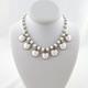 Vintage Trifari Milk Glass Apple Necklace Alfred Philippe White 18