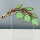 Vintage Trifari Petalette Green Glass Tulip Brooch Alfred Philippe 3
