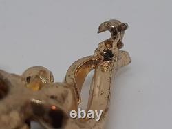 Vintage Trifari Red Glass Jelly Belly Fish Brooch 1952 Alfred Philippe