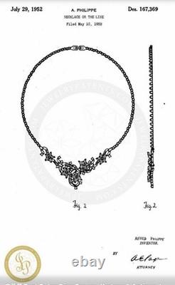 Vintage Trifari Rhinestone Star Necklace-Pat. Pend. Alfred Philippe BOOK PIECE
