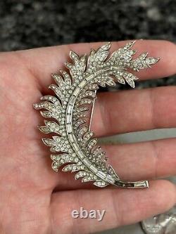 Vintage Trifari Royal Plume Collection Leaf Feather Brooch Pin Alfred Philippe