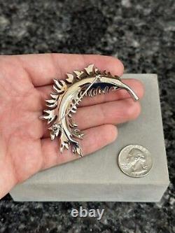 Vintage Trifari Royal Plume Collection Leaf Feather Brooch Pin Alfred Philippe