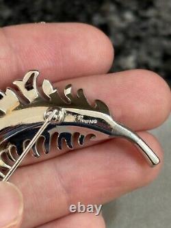 Vintage Trifari Royal Plume Collection Leaf Feather Brooch Pin Alfred Philippe