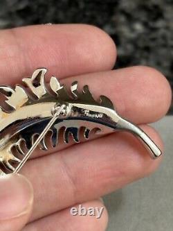 Vintage Trifari Royal Plume Collection Leaf Feather Brooch Pin Alfred Philippe