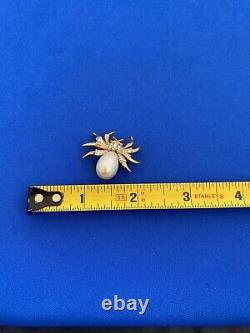 Vintage Trifari Spider JELLY BELLY Brooch Pearl Alfred Philippe L@@K! L@@K