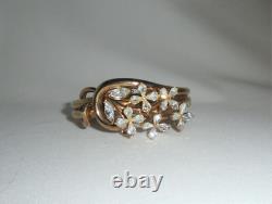 Vintage Trifari Starflower Rhinestone Hinged Bracelet 1951 Alfred Philippe