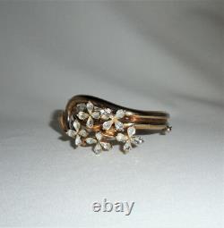 Vintage Trifari Starflower Rhinestone Hinged Bracelet 1951 Alfred Philippe