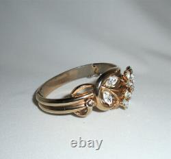 Vintage Trifari Starflower Rhinestone Hinged Bracelet 1951 Alfred Philippe