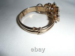 Vintage Trifari Starflower Rhinestone Hinged Bracelet 1951 Alfred Philippe
