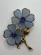 Vintage Trifari Unsigned Poured Glass Rhinestone Flower Fur Clip Alfred Philippe