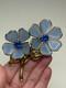 Vintage Trifari Unsigned Poured Glass Rhinestone Flower Fur Clip Alfred Philippe