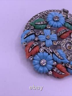 Vintage Unsigned Trifari Alfred Philippe Pastel Fruit Salad Brooch Pin