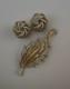 Vintage crown TRIFARI Alfred Philippe Leaf Brooch & Earrings