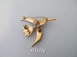 Vintage signed TRIFARI moghul kingfisher bird brooch pin alfred philippe