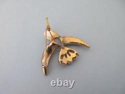 Vintage signed TRIFARI moghul kingfisher bird brooch pin alfred philippe