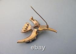 Vintage signed TRIFARI moghul kingfisher bird brooch pin alfred philippe
