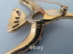 Vintage signed TRIFARI moghul kingfisher bird brooch pin alfred philippe