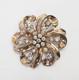 Vintage sterling silver crystals round ornate pin crown Trifari Alfred Philippe