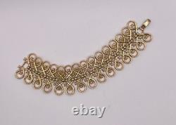 Vntg 1952 Alfred Philippe Trifari Gold Swirl RS Bracelet & Earrings JCS