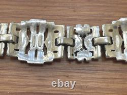 Vtg 1930s KTF Trifari Alfred Philippe Deco Wide Rhinestone Rhodium Pl BRACELET