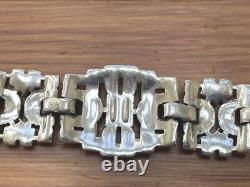 Vtg 1930s KTF Trifari Alfred Philippe Deco Wide Rhinestone Rhodium Pl BRACELET