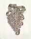 Vtg 1938-42 A. Philippe Crown Trifari Rhodium Rhinestone Flower Scroll Clip