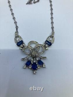 Vtg 1940-50 Alfred Philippe Trifari rhinestone art deco necklace