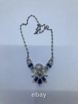 Vtg 1940-50 Alfred Philippe Trifari rhinestone art deco necklace