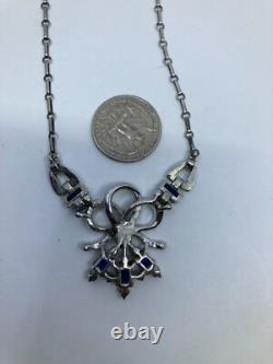Vtg 1940-50 Alfred Philippe Trifari rhinestone art deco necklace