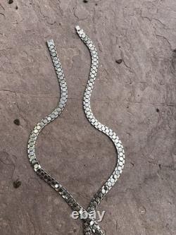 Vtg 1940s Crown Trifari Alfred Philippe Honeycomb Silver Tone Rare Necklace