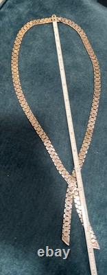 Vtg 1940s Crown Trifari Alfred Philippe Honeycomb Silver Tone Rare Necklace