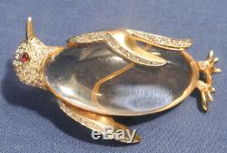 Vtg 1943 Trifari Sterling Pin Alfred Philippe Jelly Belly Penguin Brooch Patent